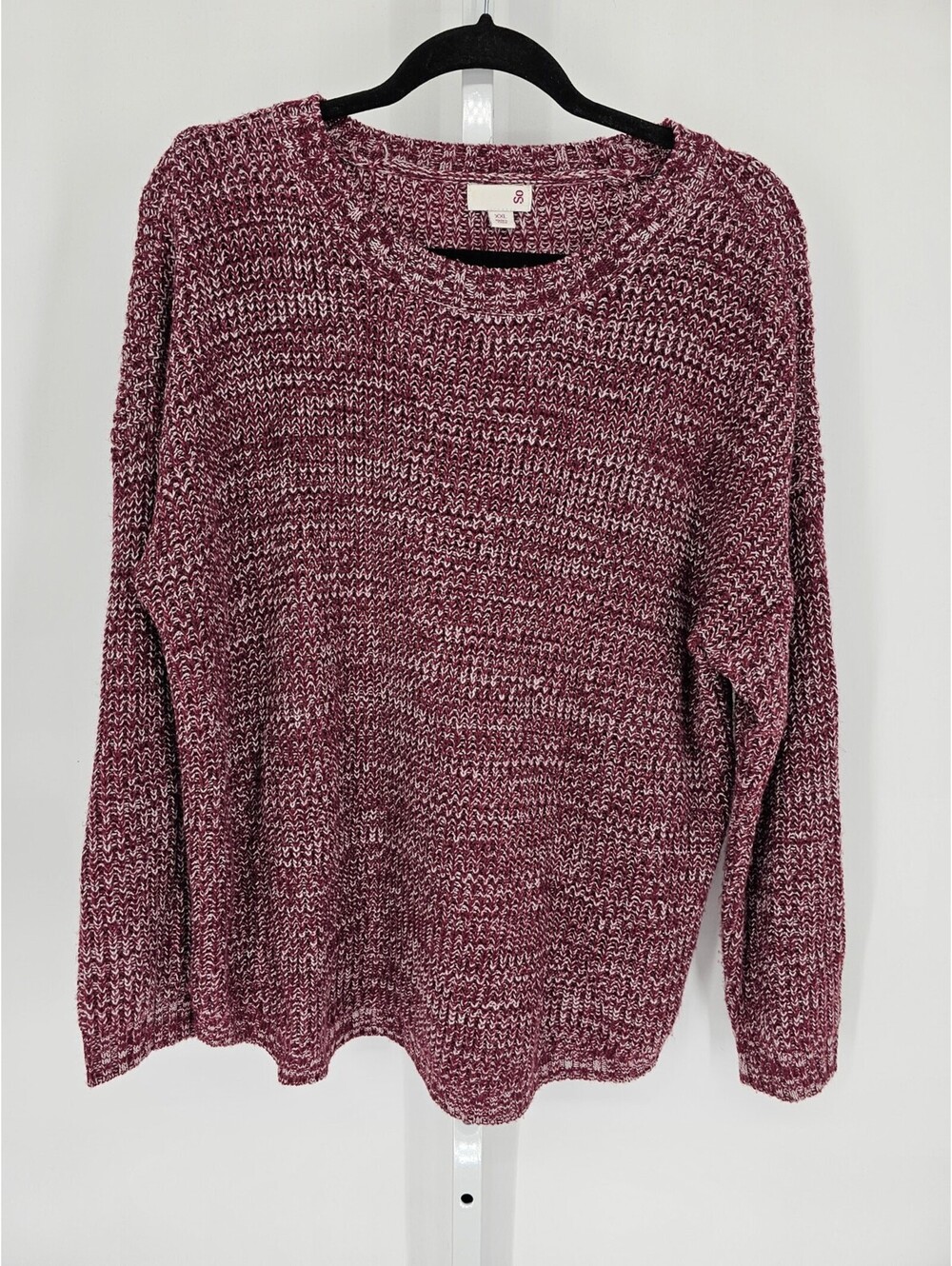 SO Purple Women's Long Sleeve Crewneck Pullover Sweater Size XXL